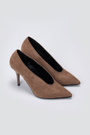 Pumps Stiletto Heel TFP - Taupe Suede - thefashionproject.gr - TFP