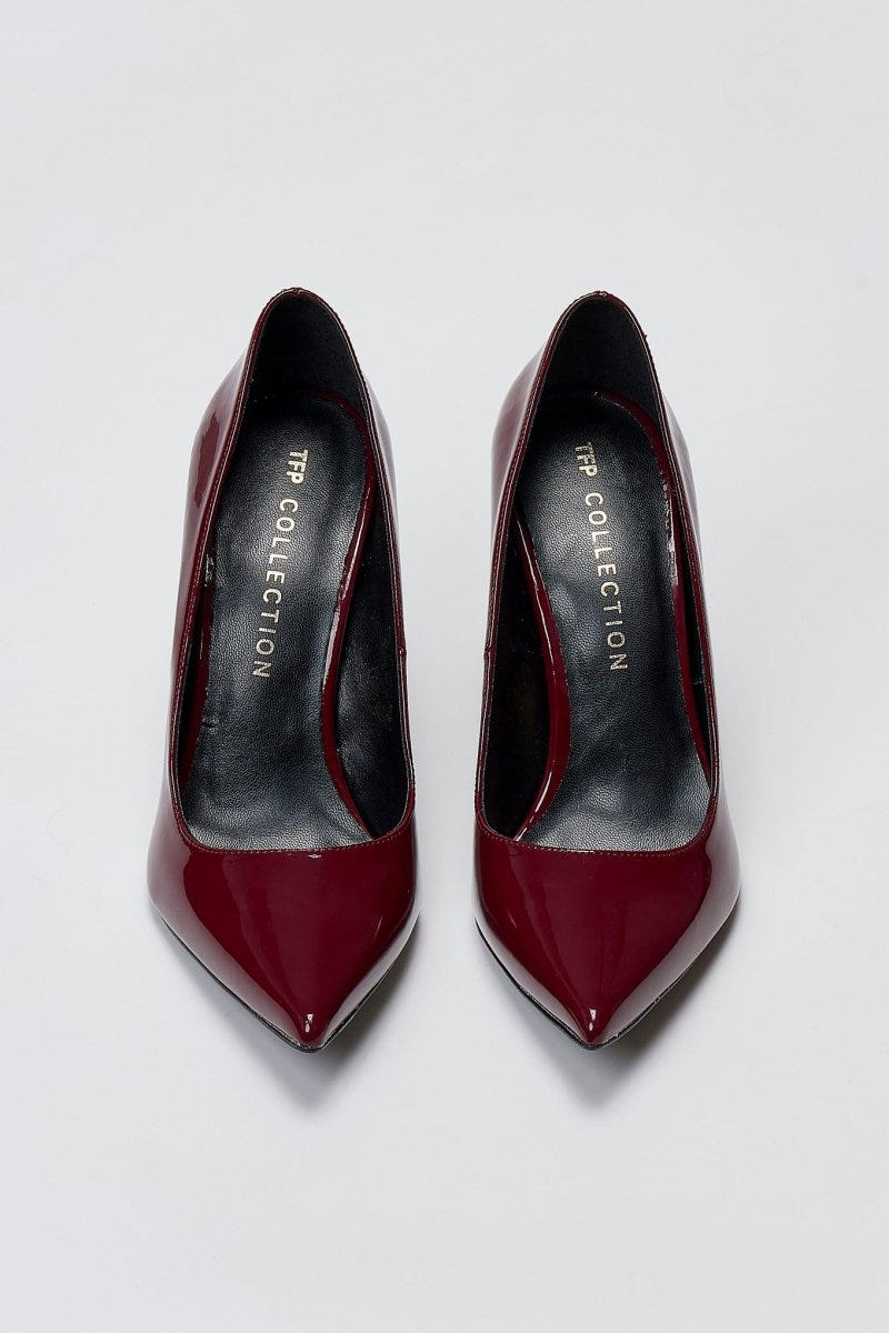 Pumps Stiletto TFP - Bordeaux Patent - thefashionproject.gr - TFP
