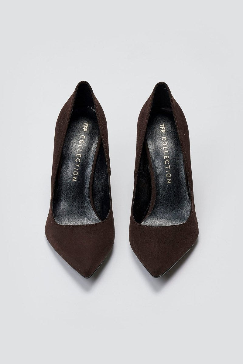 Pumps Stiletto TFP - Brown Suede - thefashionproject.gr - TFP
