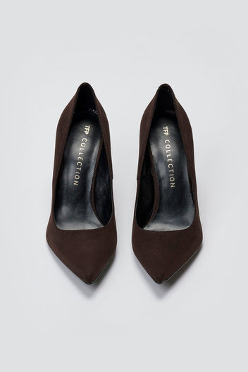 Pumps Stiletto TFP - Brown Suede - thefashionproject.gr - TFP