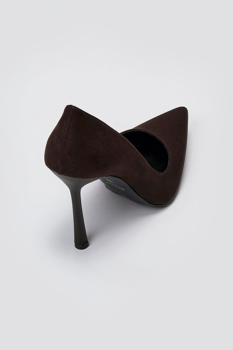 Pumps Stiletto TFP - Brown Suede - thefashionproject.gr - TFP