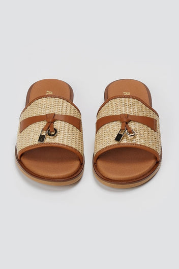 RAGAZZA - Raffia Slide Sandals - Natural Jute