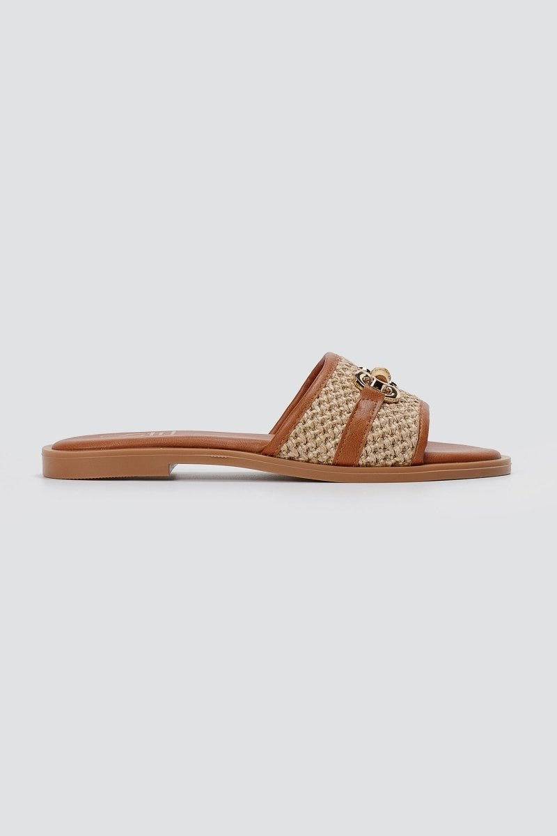 RAGAZZA - Raffia Slide Sandals - Natural Jute
