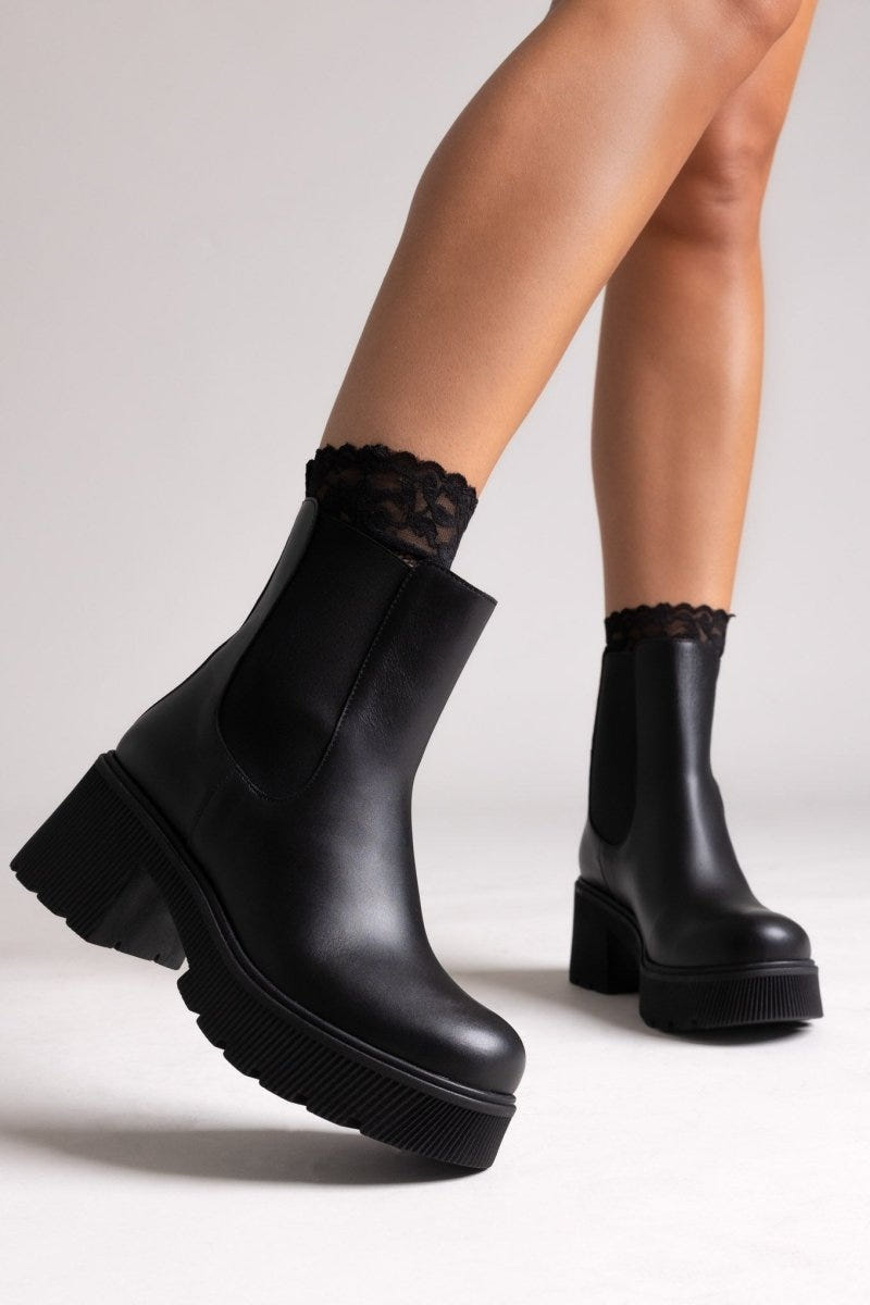 Ragazza 0133 Leather Chelsea Boots - Black Matte - thefashionproject.gr - RAGAZZA