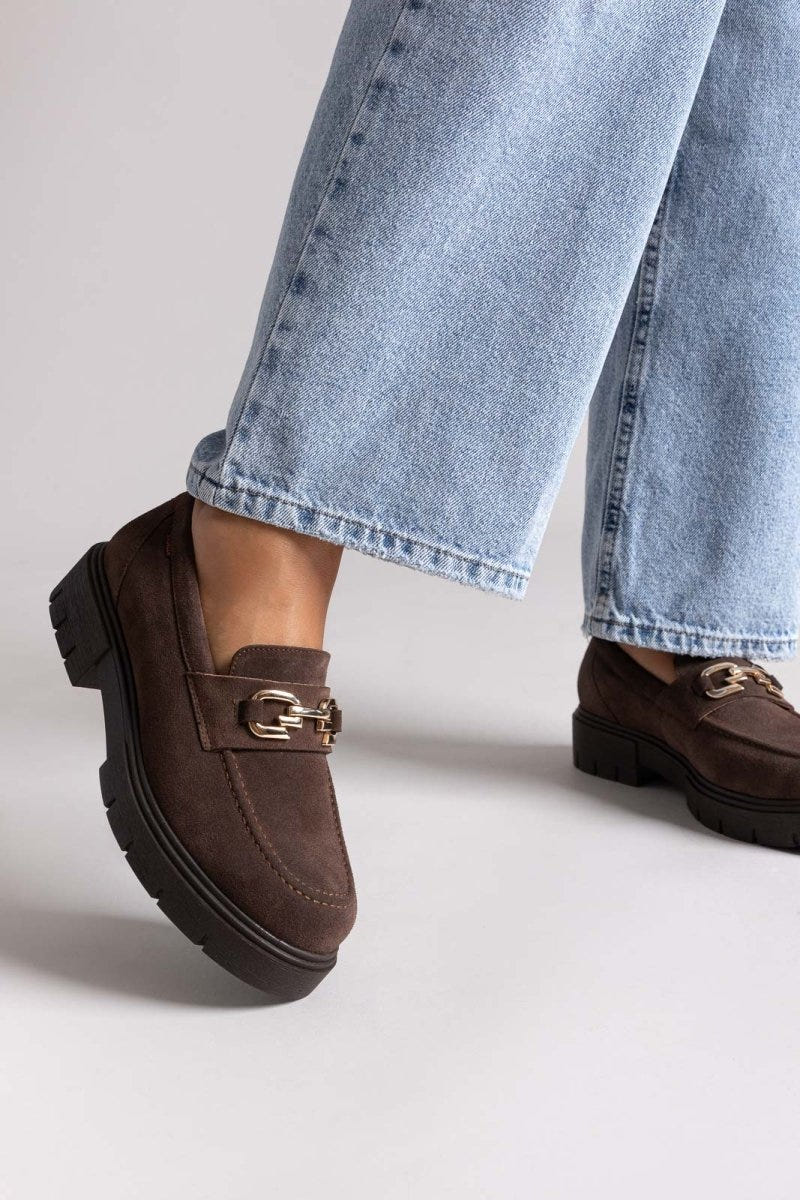 Ragazza 0190 Suede Leather Comfort Loafers - Καφέ - thefashionproject.gr - RAGAZZA