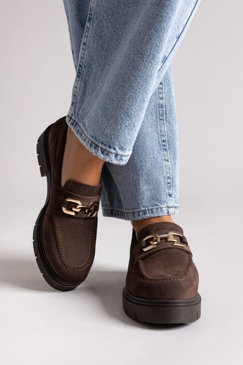 Ragazza 0190 Suede Leather Comfort Loafers - Καφέ - thefashionproject.gr - RAGAZZA