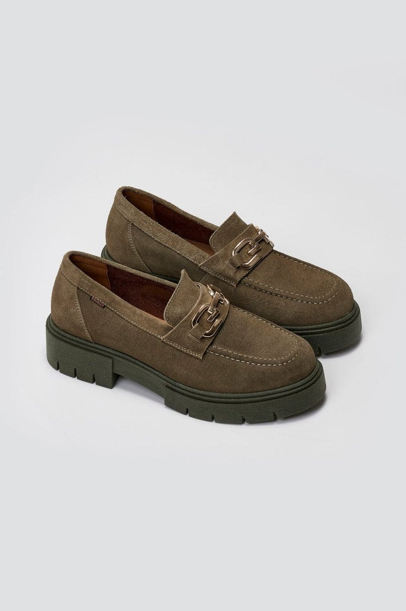 Ragazza 0190 Suede Leather Comfort Loafers - Λαδί - thefashionproject.gr - RAGAZZA
