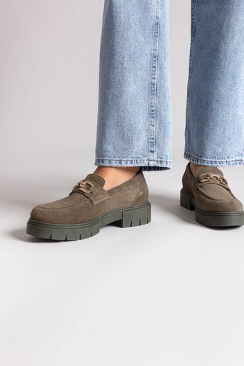 Ragazza 0190 Suede Leather Comfort Loafers - Λαδί - thefashionproject.gr - RAGAZZA