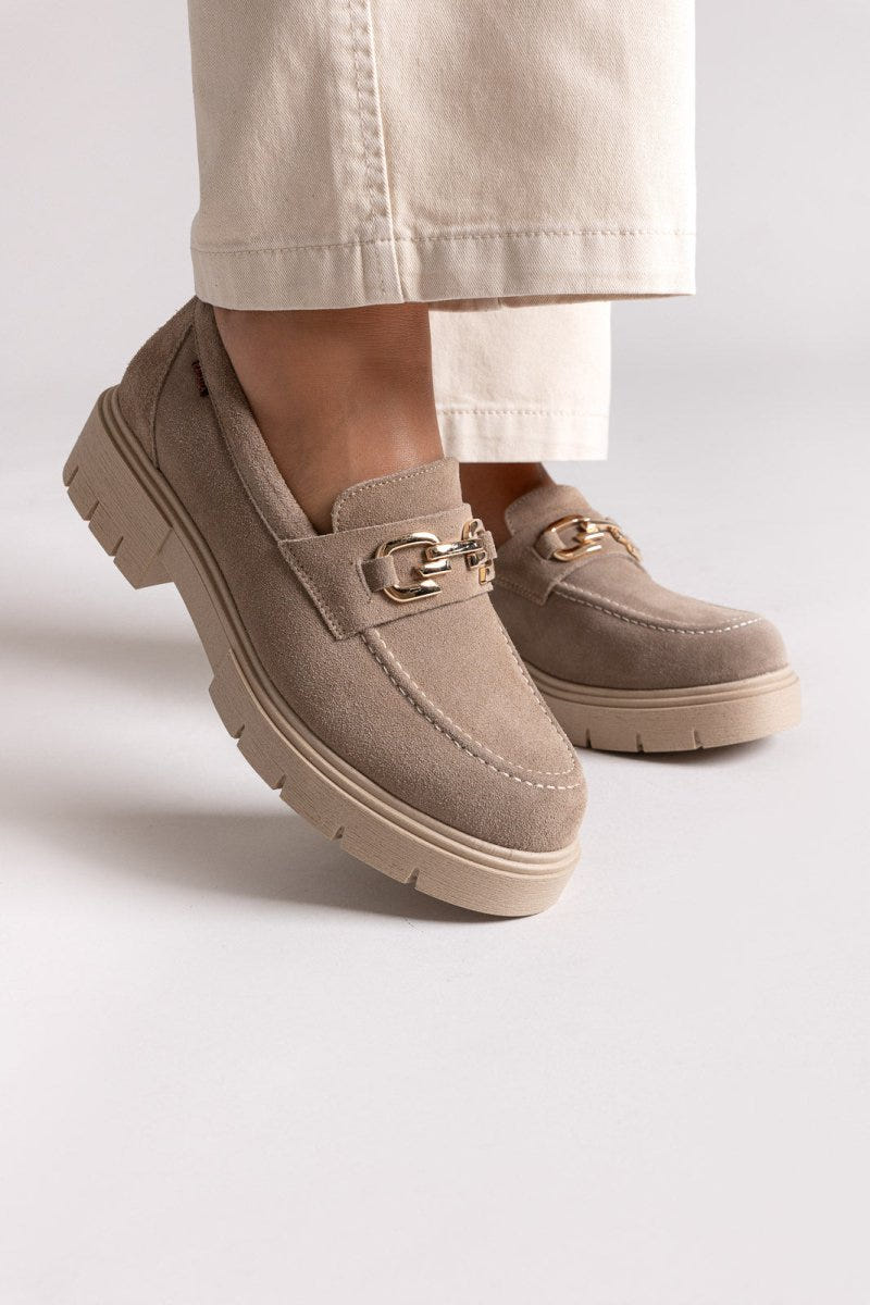 Ragazza 0190 Suede Leather Comfort Loafers - Μπεζ - thefashionproject.gr - RAGAZZA