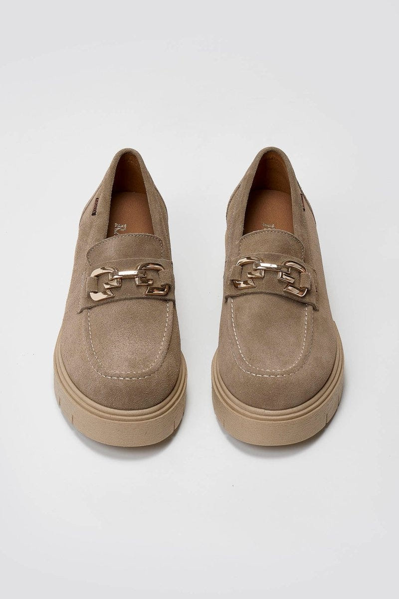 Ragazza 0190 Suede Leather Comfort Loafers - Μπεζ - thefashionproject.gr - RAGAZZA
