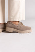 Ragazza 0190 Suede Leather Comfort Loafers - Μπεζ - thefashionproject.gr - RAGAZZA