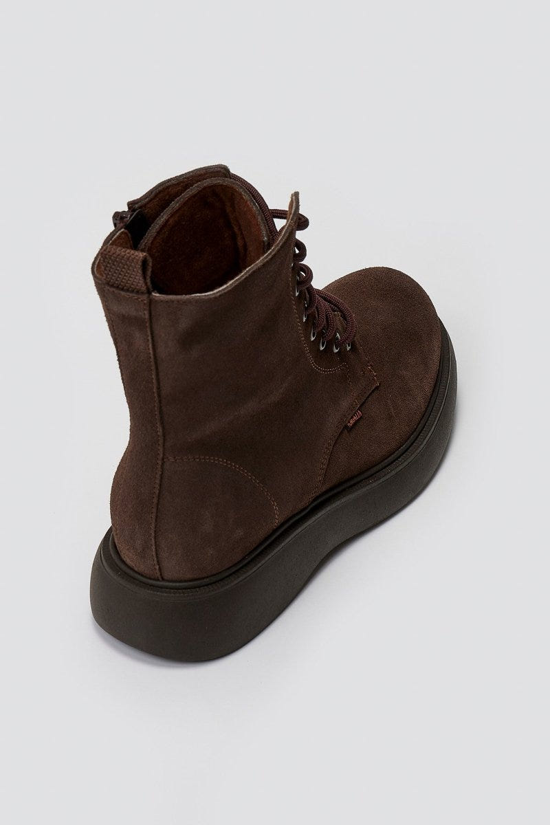Ragazza 0230 Suede Lace - Up Ankle Boot - Brown Suede - thefashionproject.gr - RAGAZZA