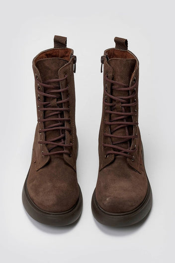 Ragazza 0230 Suede Lace - Up Ankle Boot - Brown Suede - thefashionproject.gr - RAGAZZA