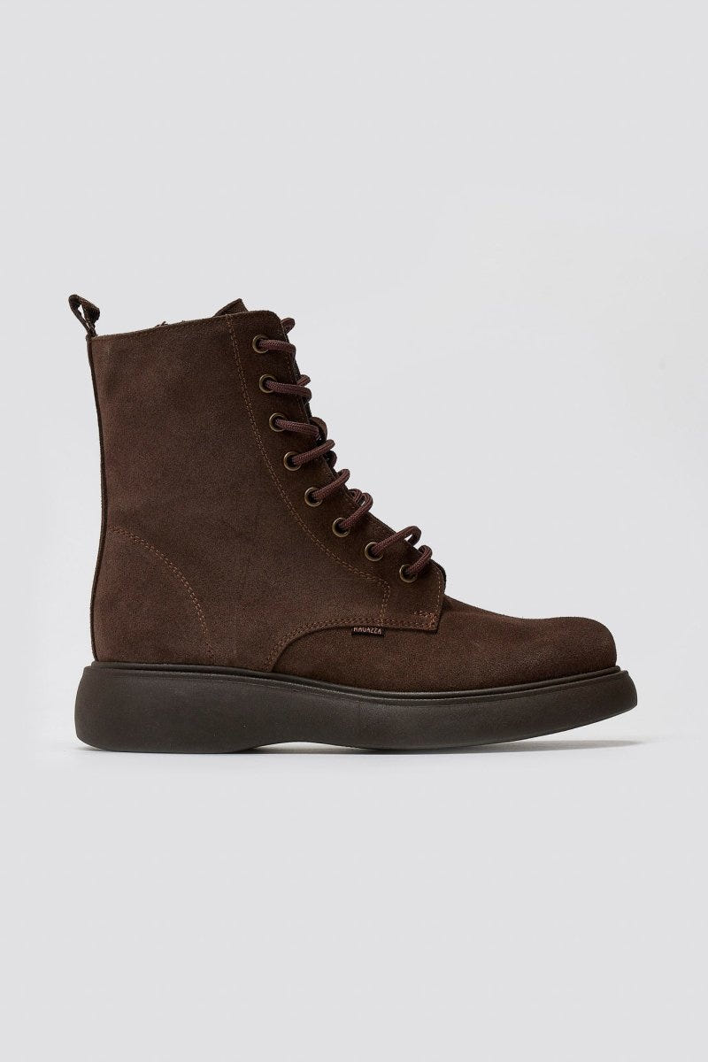 Ragazza 0230 Suede Lace - Up Ankle Boot - Brown Suede - thefashionproject.gr - RAGAZZA