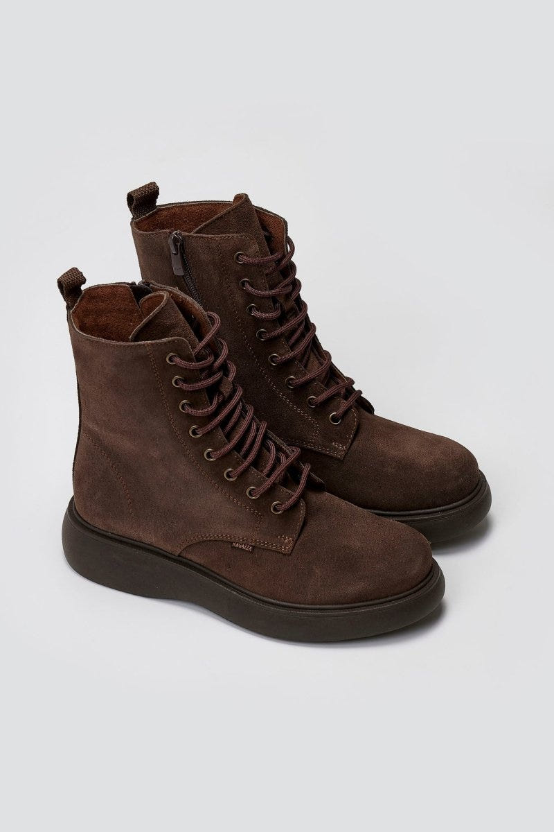 Ragazza 0230 Suede Lace - Up Ankle Boot - Brown Suede - thefashionproject.gr - RAGAZZA