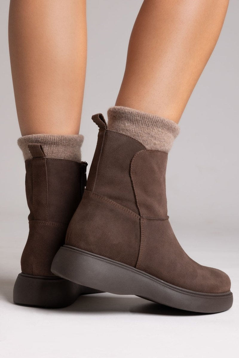 Ragazza 0235 Suede Comfort Ankle Boots - Brown Suede - thefashionproject.gr - RAGAZZA