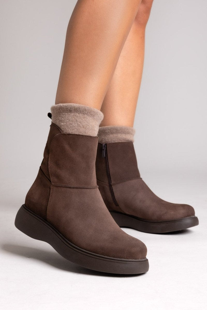 Ragazza 0235 Suede Comfort Ankle Boots - Brown Suede - thefashionproject.gr - RAGAZZA