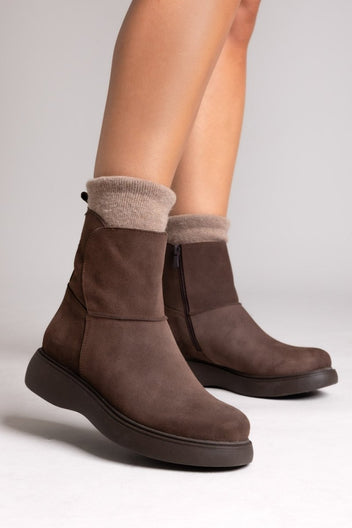Ragazza 0235 Suede Comfort Ankle Boots - Brown Suede - thefashionproject.gr - RAGAZZA