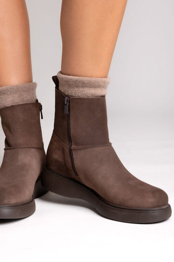 Ragazza 0235 Suede Comfort Ankle Boots - Brown Suede - thefashionproject.gr - RAGAZZA