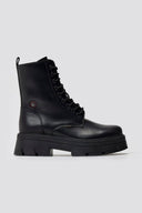 Ragazza 0258 Leather Lace - Up Combat Boots - Black Matte - thefashionproject.gr - RAGAZZA