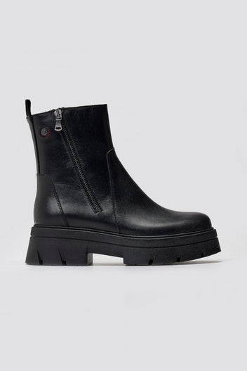 Ragazza 0259 Leather Ankle Boots with Zipper - Black Matte - thefashionproject.gr - RAGAZZA