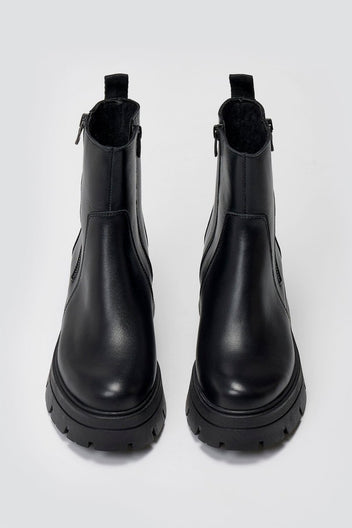 Ragazza 0259 Leather Ankle Boots with Zipper - Black Matte - thefashionproject.gr - RAGAZZA