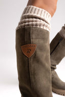 Ragazza 0297 Mid - Length Suede Leather Boots - Olive Suede - thefashionproject.gr - RAGAZZA
