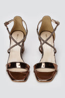 TFP - Rhinestone Block Heel Sandals TFP - Brown Mirror