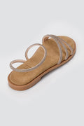 Estil - Rhinestone Sandals - Beige Suede