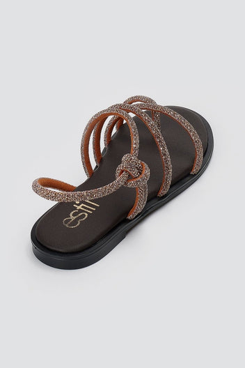 Estil - Rhinestone Sandals - Bronze