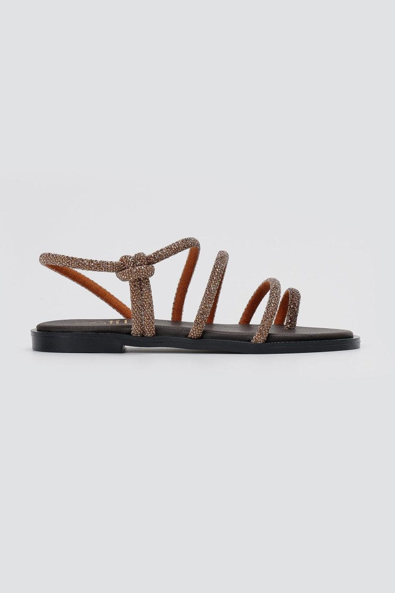 Estil - Rhinestone Sandals - Bronze