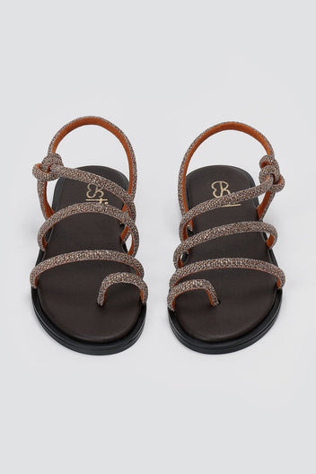 Estil - Rhinestone Sandals - Bronze