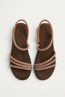 Estil - Rhinestone Sandals - Brown Suede