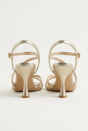 TFP - Rhinestone Strap Heeled Sandals - Gold