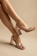 TFP - Rhinestone Strap Sandals - Matte Rose Gold