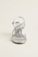 TFP - Rhinestone Strap Sandals - Silver Metallic