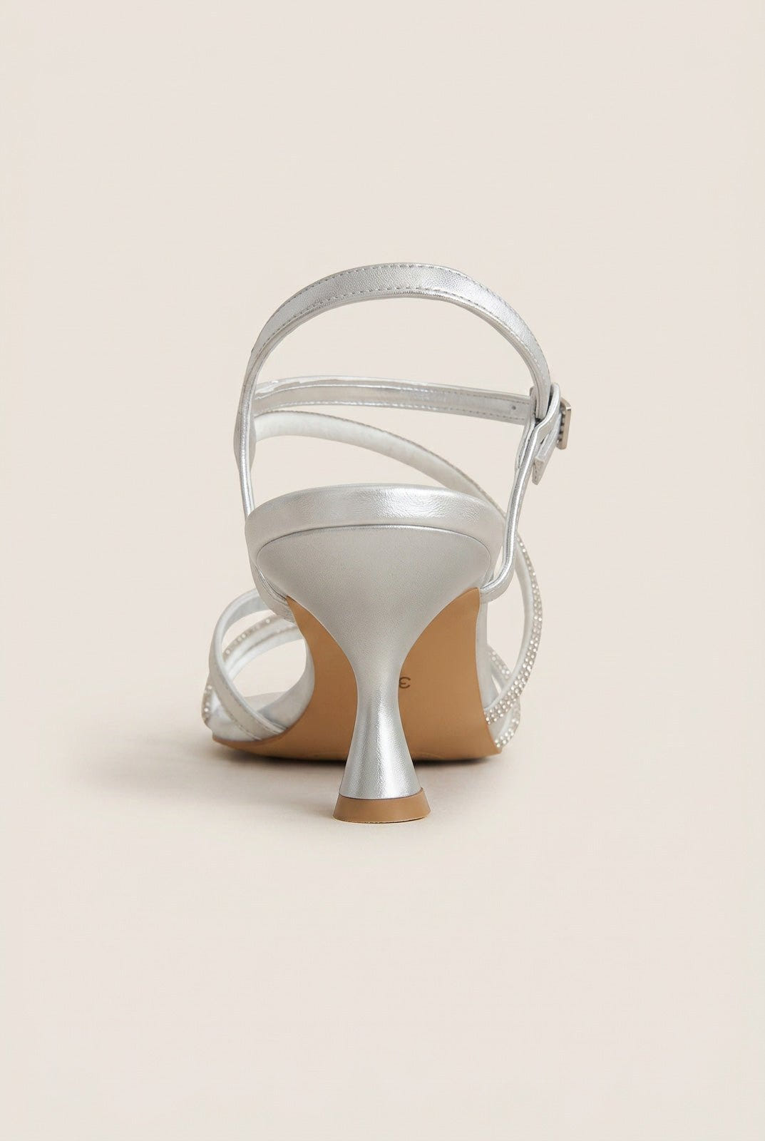 TFP - Rhinestone Strap Sandals - Silver Metallic
