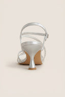 TFP - Rhinestone Strap Sandals - Silver Metallic
