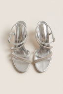 TFP - Rhinestone Strap Sandals - Silver Metallic