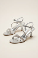 TFP - Rhinestone Strap Sandals - Silver Metallic