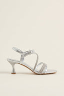 TFP - Rhinestone Strap Sandals - Silver Metallic