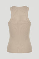 Jean Louis Francoise - Ribbed Sleeveless Top - Beige