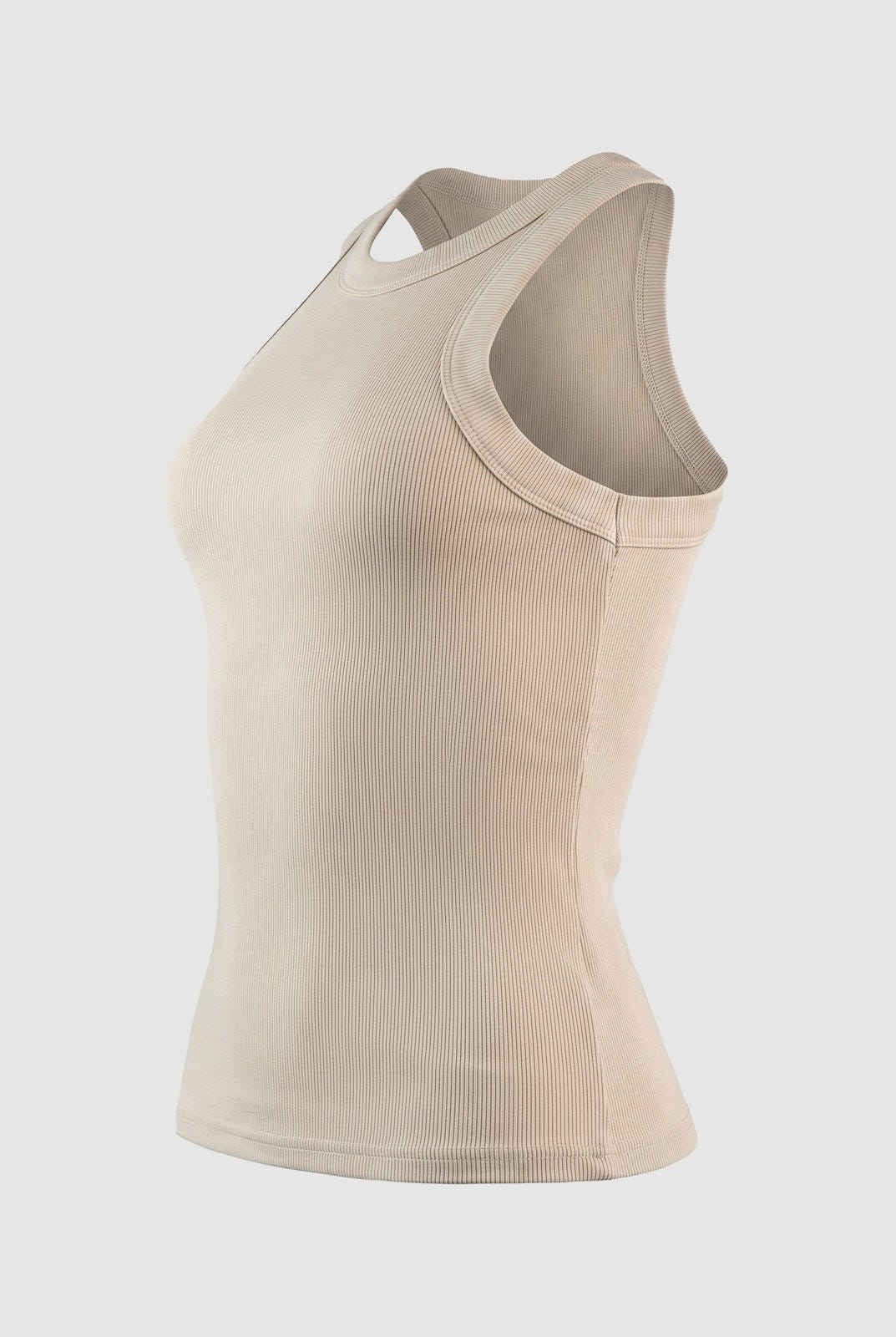 Jean Louis Francoise - Ribbed Sleeveless Top - Beige