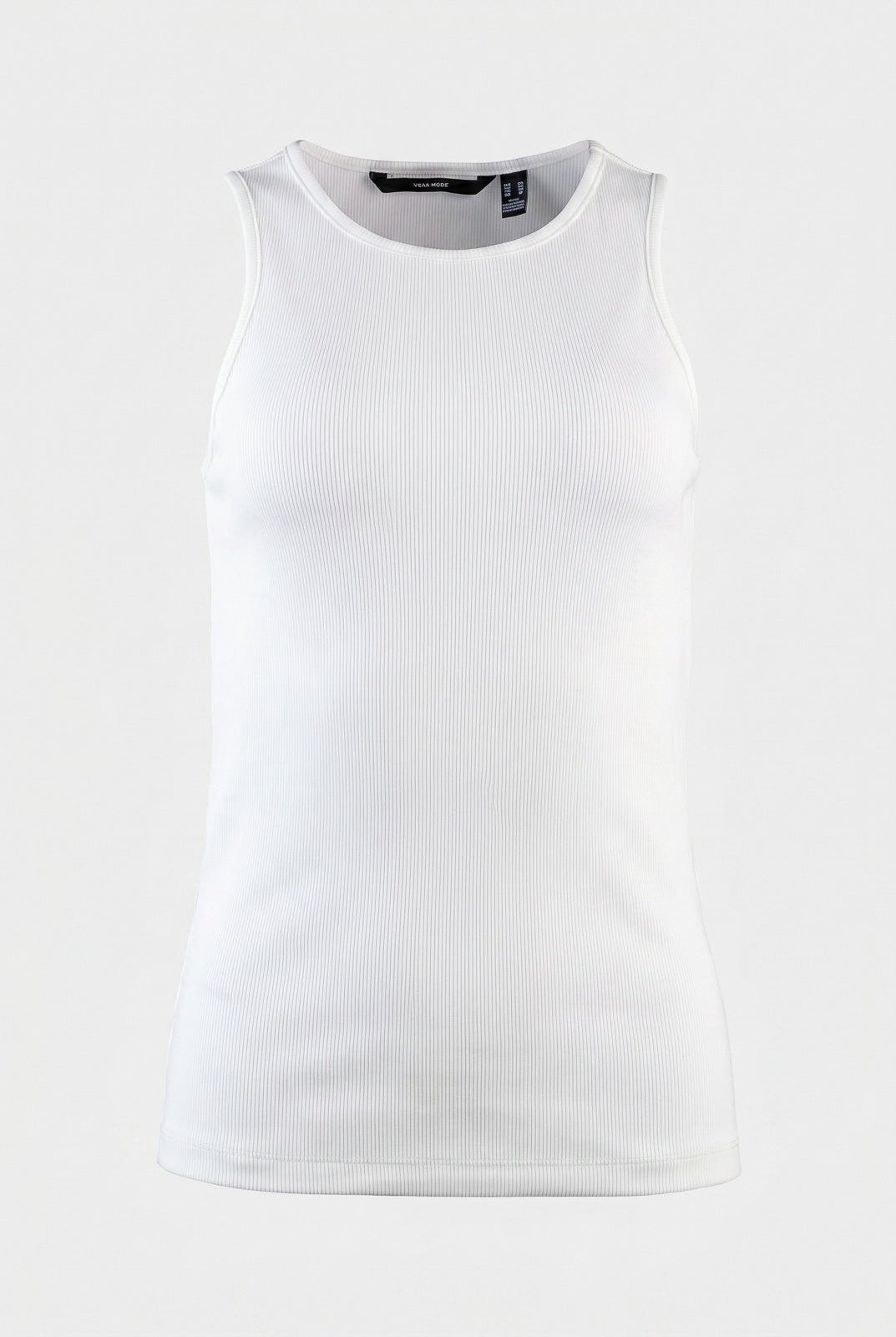 VERO MODA - Ribbed Sleeveless Top Fitted - White