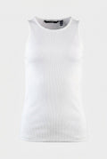 VERO MODA - Ribbed Sleeveless Top Fitted - White
