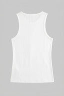 VERO MODA - Ribbed Sleeveless Top Fitted - White