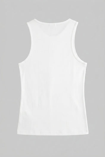 VERO MODA - Ribbed Sleeveless Top Fitted - White