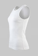 VERO MODA - Ribbed Sleeveless Top Fitted - White
