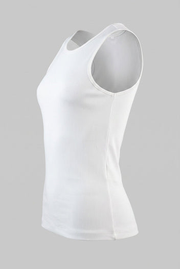VERO MODA - Ribbed Sleeveless Top Fitted - White