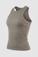Jean Louis Francoise - Ribbed Sleeveless Top - Khaki